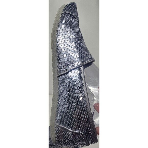 TOMS Pewter Sequin Classics Slip On Flats Womens Shoes Size W7.5 - Picture 7 of 11